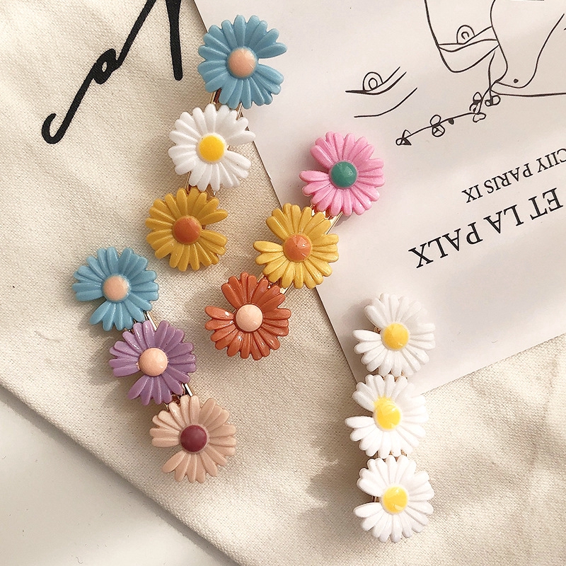 Fashion hairpin headdress Jepit Rambut Model Bunga Daisy Gaya Korea untuk Anak Perempuan