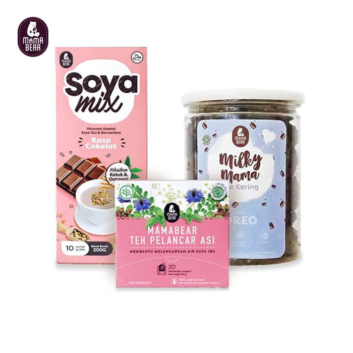 Paket 04 Soya ASI Booster (1 SoyaMix, 1 MamaBear teh, 1 MilkyMama)