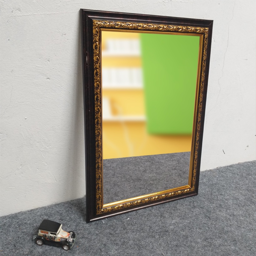 Kaca Cermin Gantung Murah - Cermin Dinding Minimalis-Ukir Coklat