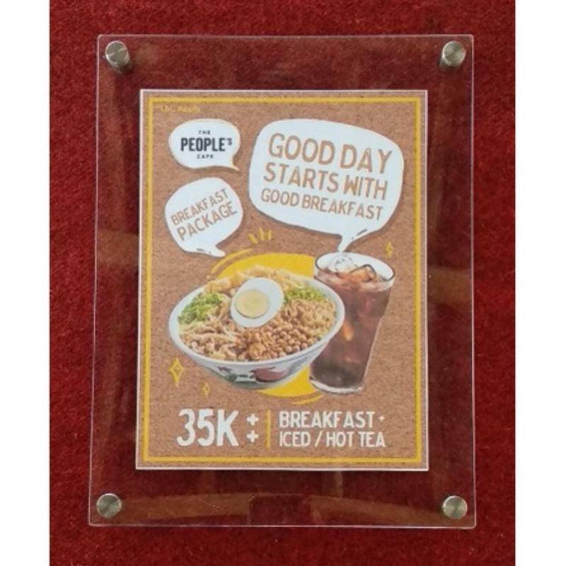 Papan Poster akrilik display poster dinding acrilic ukuran A3 A4