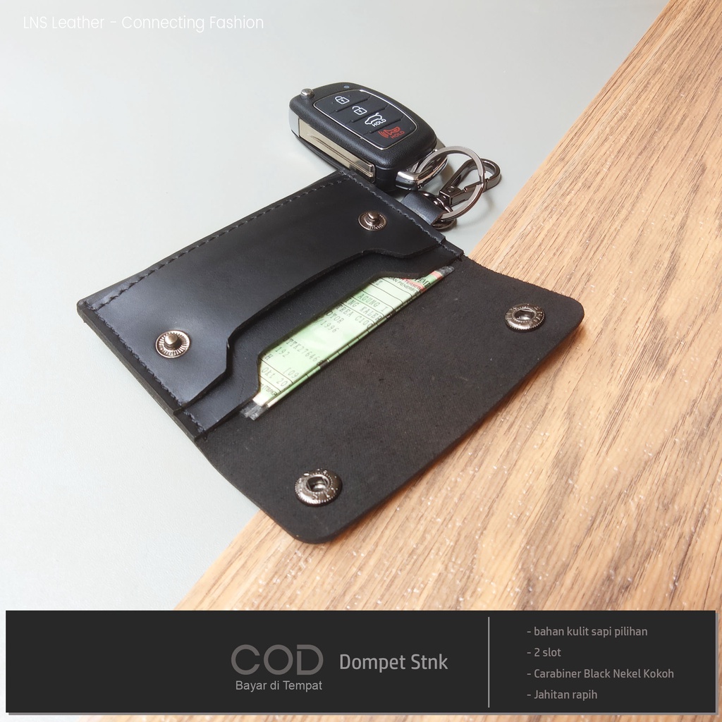 Key Wallet Dompet Stnk Mobil Motor Lipat dua Slot Kulit Asli