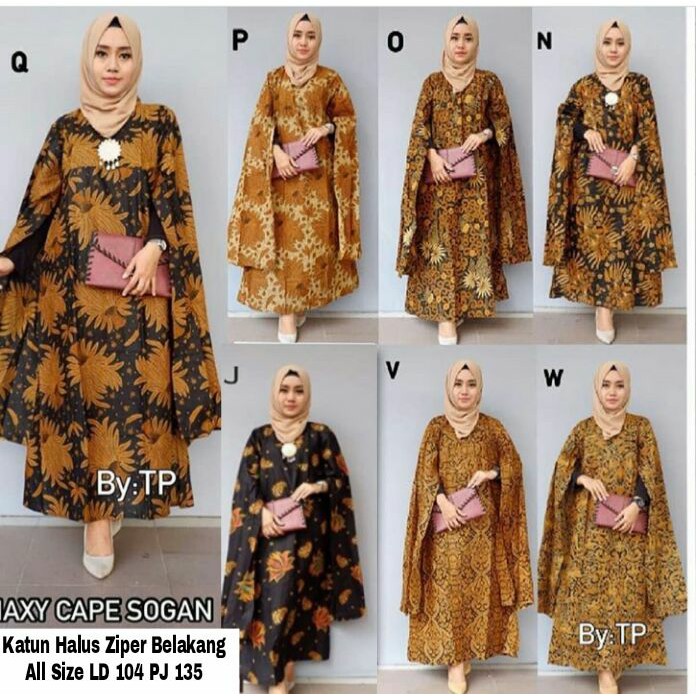 Batik Solo Maxy Cape Sogan Kode QPONJVW TP Batik Amanah Surakarta MODERN PREMIUM