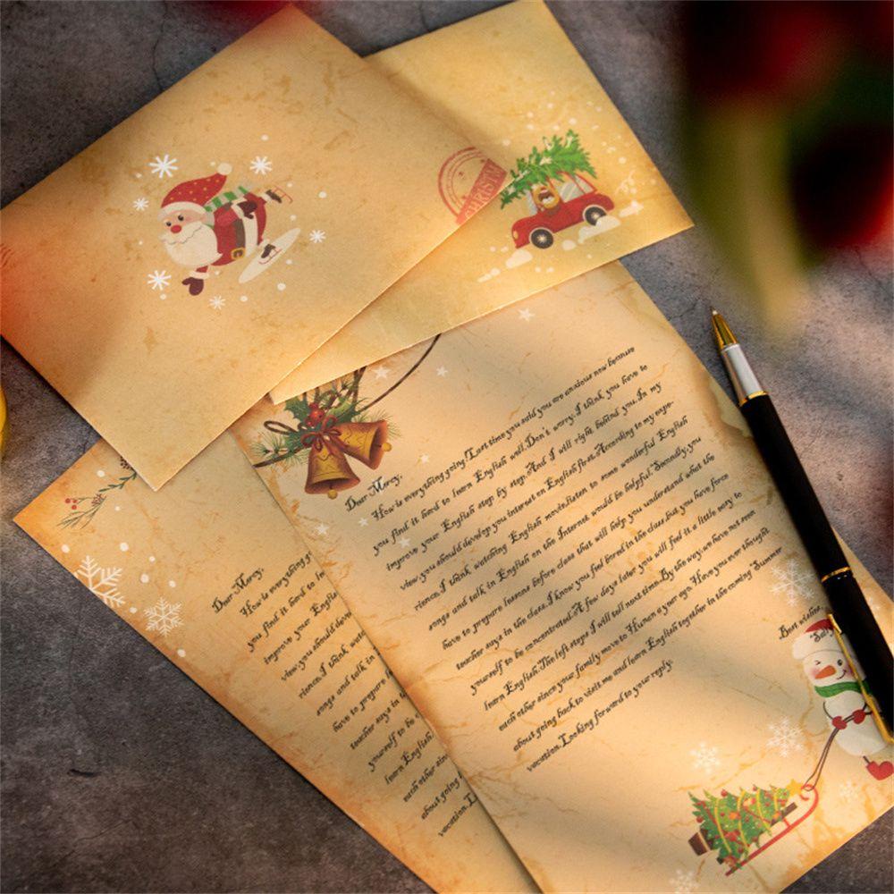 R-flower 6pcs/Pack Kertas Tulisan Huruf 2021harian Pernikahan Ulang Tahun Motif Natal Vintage