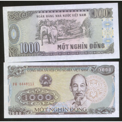Uang Kuno Vietnam 1000 Dong Tahun 1988 UNC