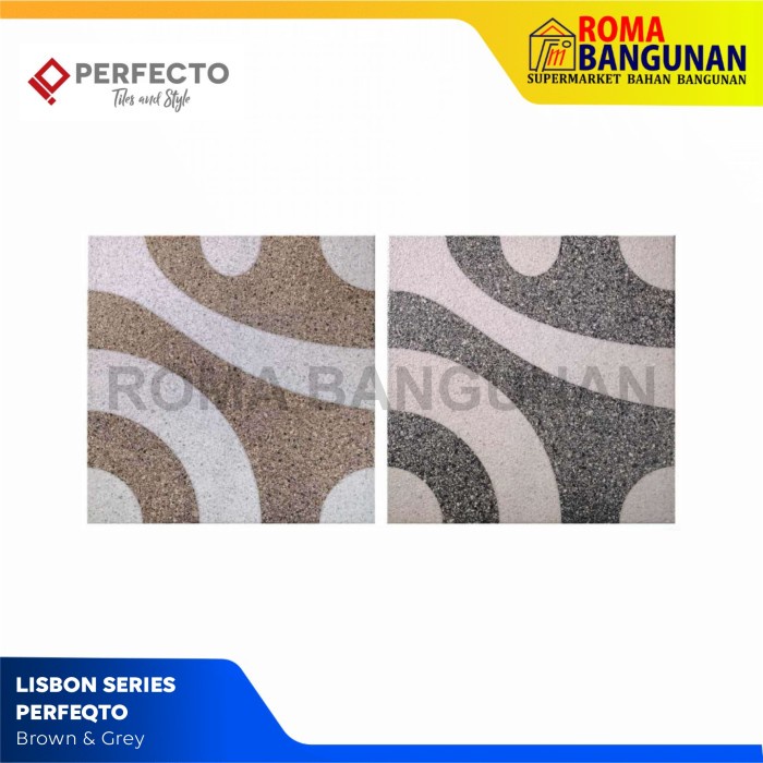 Perfecto Keramik Lantai / Keramik Lisbon D Grey / Lisbon D Brown 40X40 - Lisbon D Grey