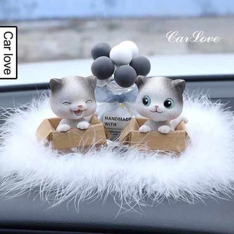 set kucing model hiasan cute cat set kucing mobil hiasan boneka kucing balon parfume KUCING KARDUS // Hiasan pajangan solar dashboard dasbor mobil kucing lucky cat