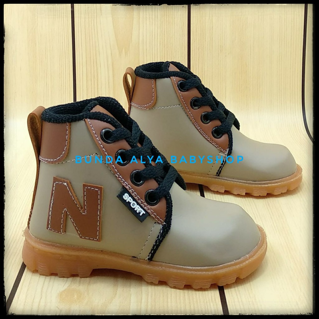 SALE Sepatu Anak Laki Laki Boots Umur 1 Tahunan COKLAT KREM - Sepatu Boots Anak Cowok Size 22 - 23