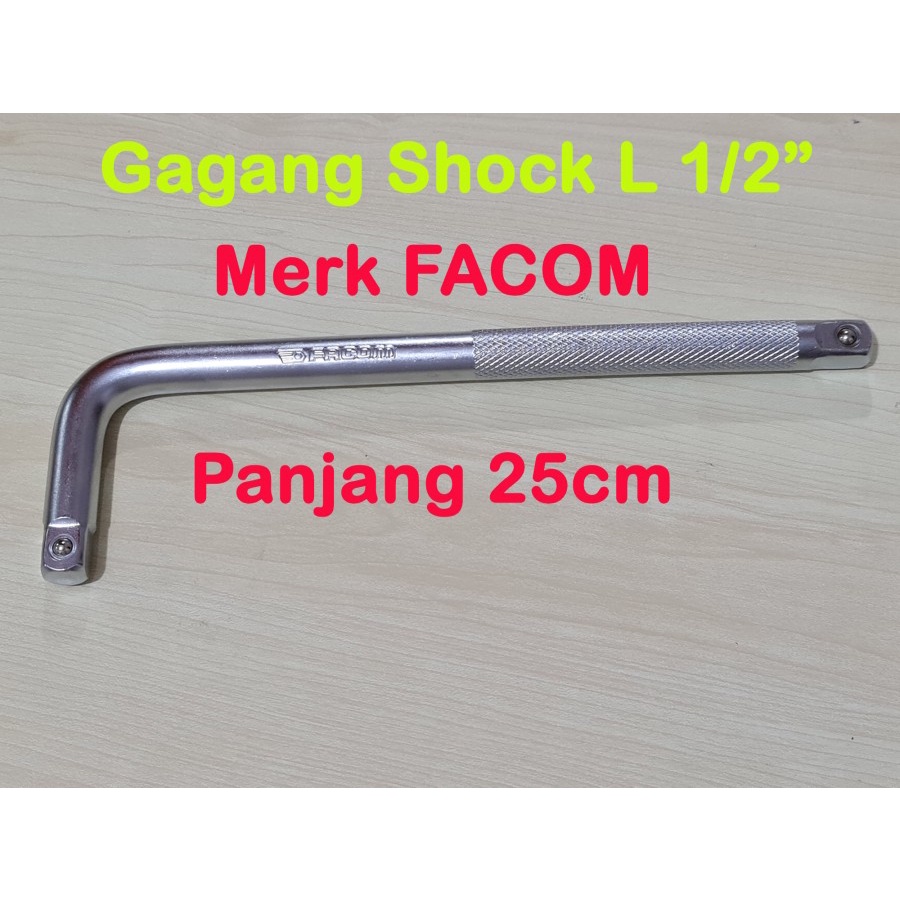 FACOM Gagang Shock L 1/2"x10" L Handle Gagang Sock Sok Offset Handle