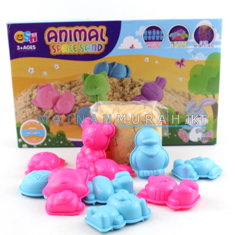 MAINANKEI MAINAN ANAK MURAH ANIMAL SPACE SAND SH151 CETAKAN PASIR HEWAN MAINAN PASIR AJAIB MAINAN KREATIF