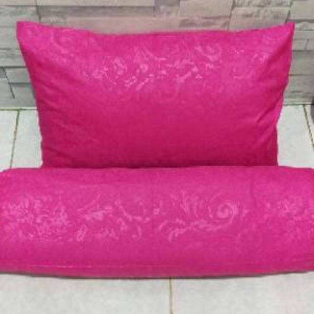 1 set sarung bantal dan guling polos/embos super lembut