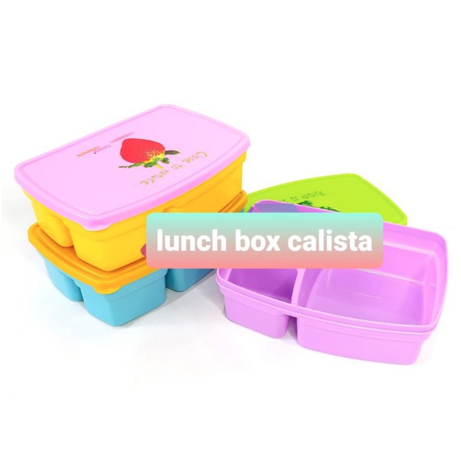 lunch box calista sekat 3 tepak tempat box makan plastik FRUIT BUAH