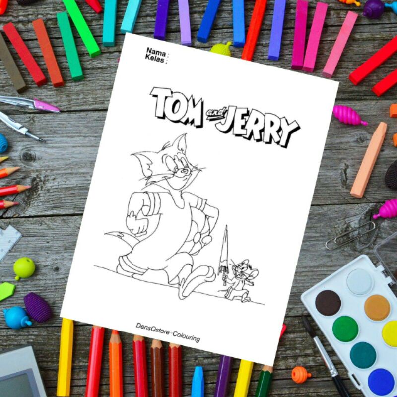 

Kertas Mewarnai Anak Tema Tom & Jerry / Kertas Gambar (10 Lembar Gambar)