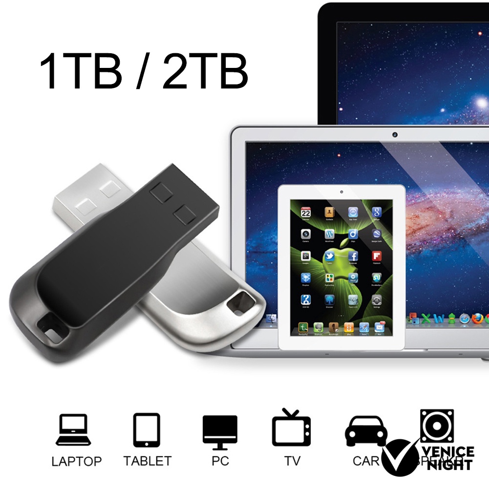 (SF) Flashdisk USB 3.0 Kapasitas 1 / 2TB Bahan Logam Untuk PC / Laptop