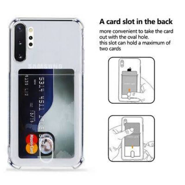 Anti Crack Card Holder Kartu SAMSUNG NOTE 10 PLUS Note 8 9 NOTE 20 Ultra A51 A71 case casing cover