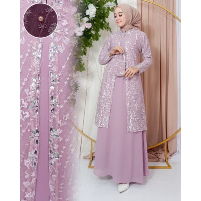 GAMIS SHABIRA // BAHAN TILLE BORDIR MUTIARA // By Ratu Kebaya