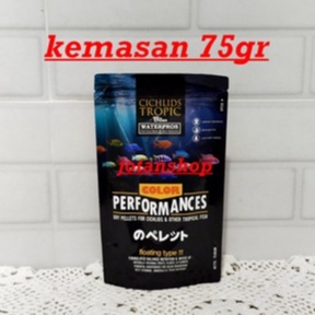 CICHLIDS TROPIC BITES WATERPROS COLOR PERFORMANCES 75 gr ciklid cichlid pakan makanan pelet ikan hias kecil tropical