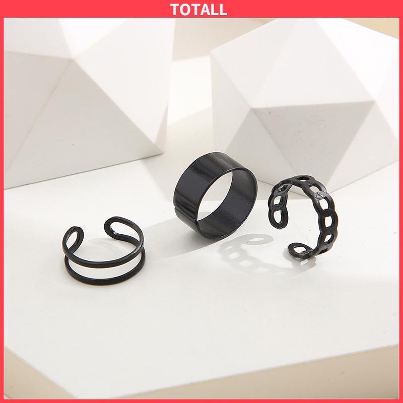 COD 3 Pcs/set Korea Vintage Jari Cincin Set In Fashion Keren Punk Knuckle Cincin untuk Pria Wanita Hip Hop Perhiasan-Totall