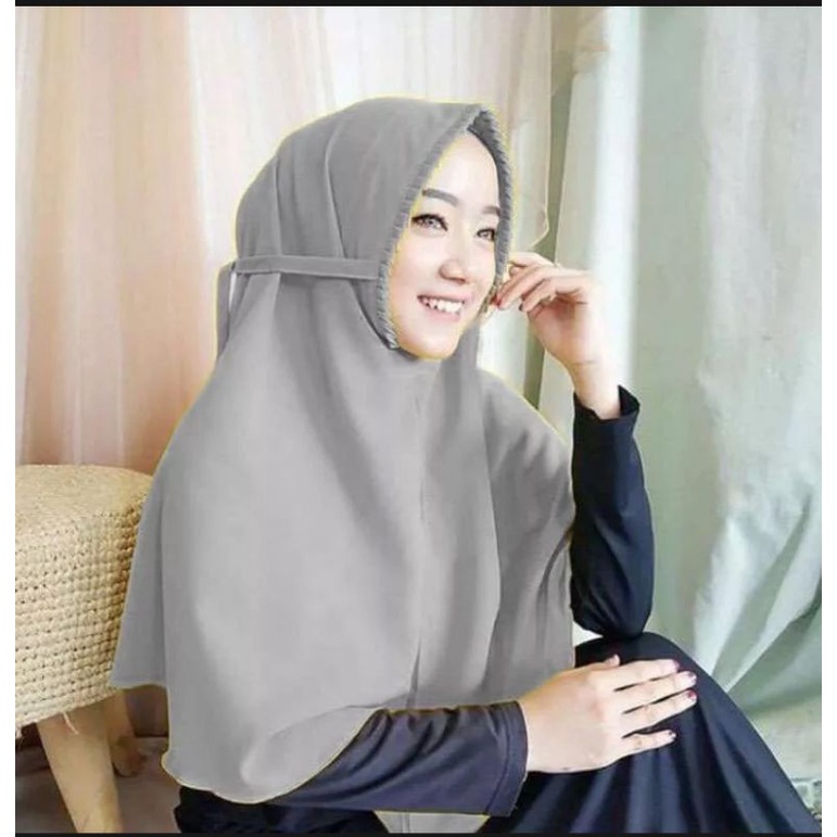 Hijab bergo instan/ Kerudung instan lipit bahan diamon crepe