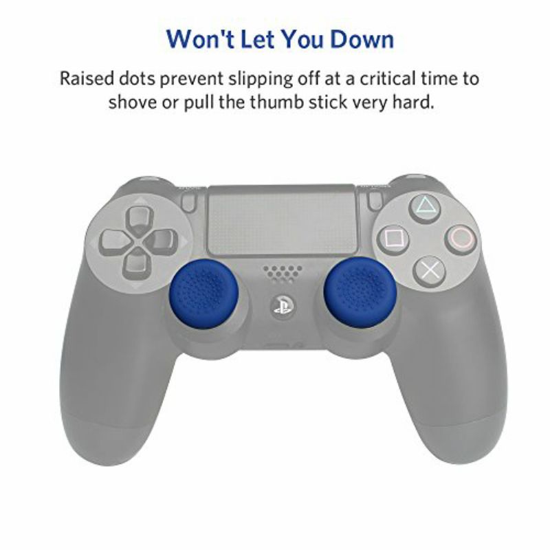 Simple Analog Buttons &amp; L2 R2 Trigger Caps Set for Sony PS4 Playstation Controllers FPS Games, Blue