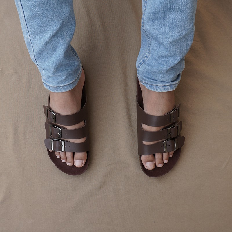 BAYAR DI TEMPAT!! Sandal Casual Pria Walkers Gepser 3 Coklat Sendal Slide Puyuh Kasual Slop Santai