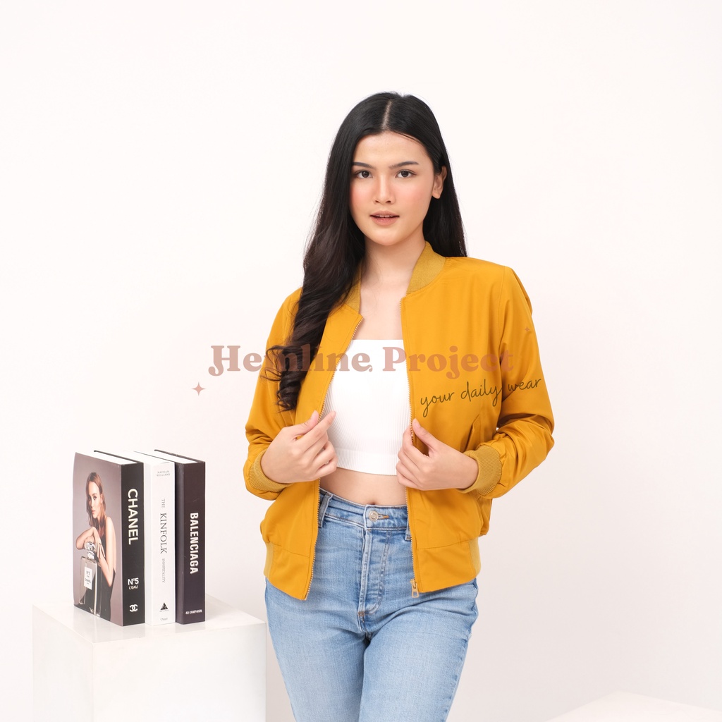 Gania Bomber Jaket Mustard - Jaket Parasut Wanita