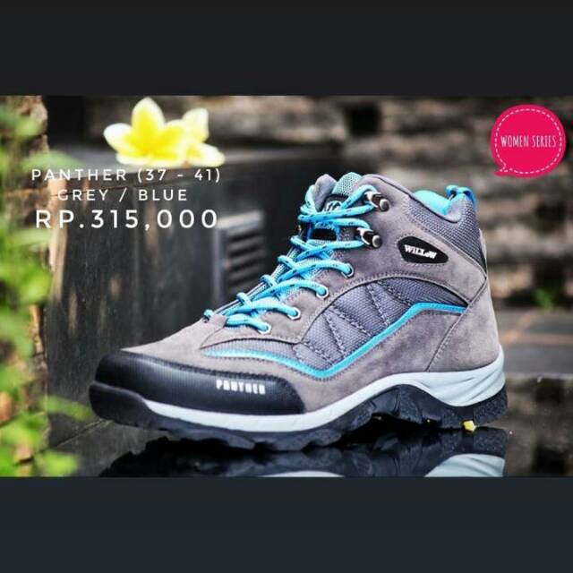 Sepatu gunung willow panther grey/blue sepatu outdoor willow sepatu tracking willow panther woman