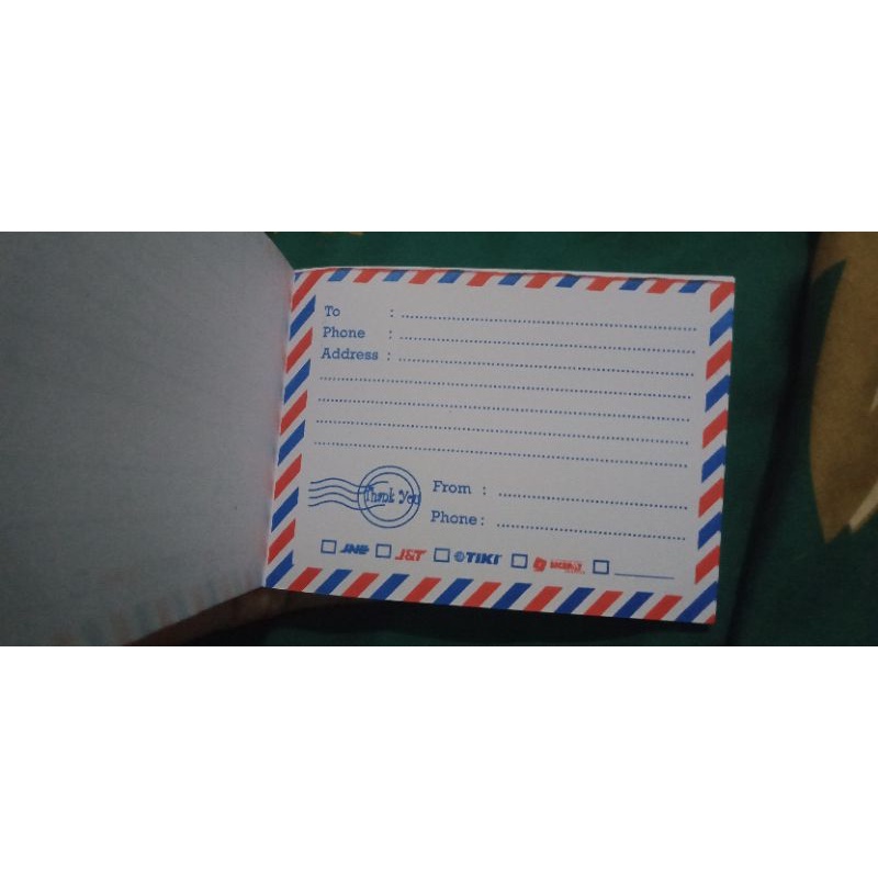 

KERTAS LABEL RESI PENGIRIMAN 100 PCS BENTUK BUKI