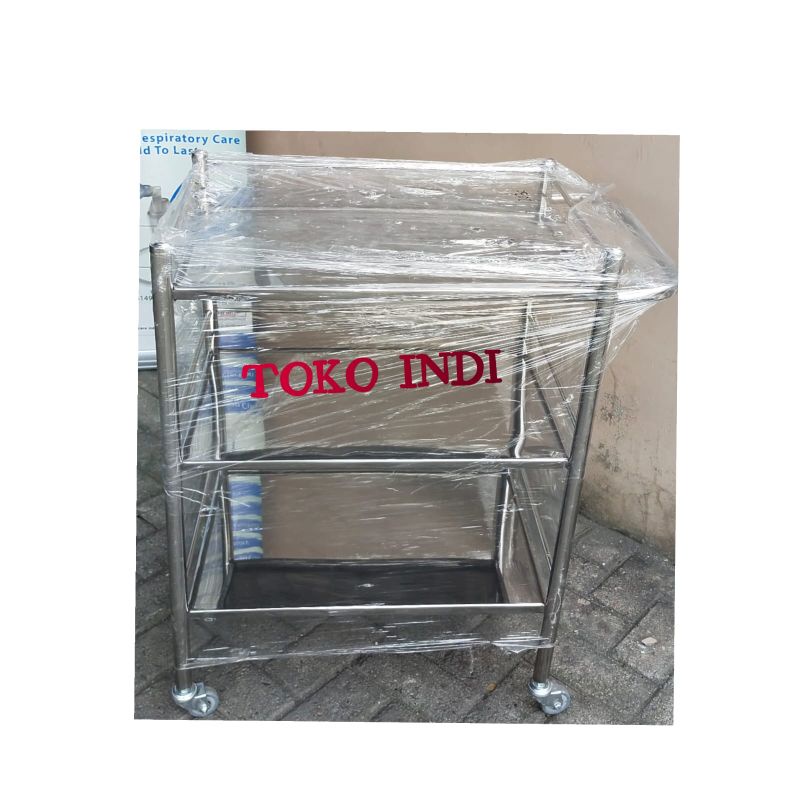 Meja Instrumen 3 Tingkat Rumah Sakit,Klinik,Praktek/Troly Instrumen/Trolley Instrumen 3 Tingkat STAINLESS