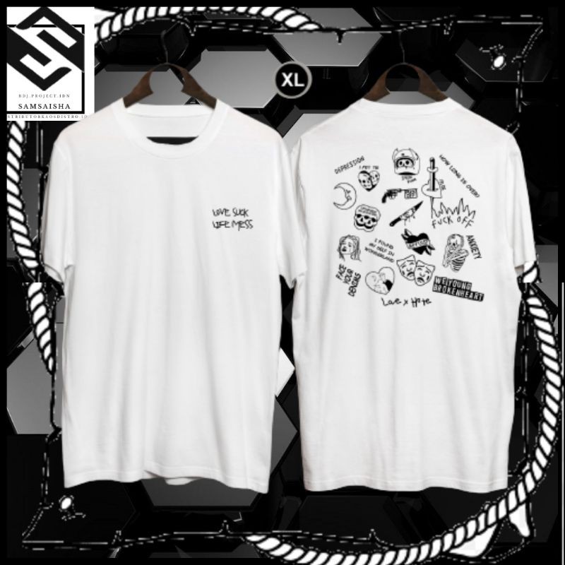 Kaos murah Kaos distro murah baju  distro pria t-shirt murah combed30s Love suck Size XL17