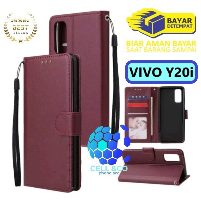 Flip cover VIVO Y20i Flip case buka tutup kesing hp casing flip case leather wallet