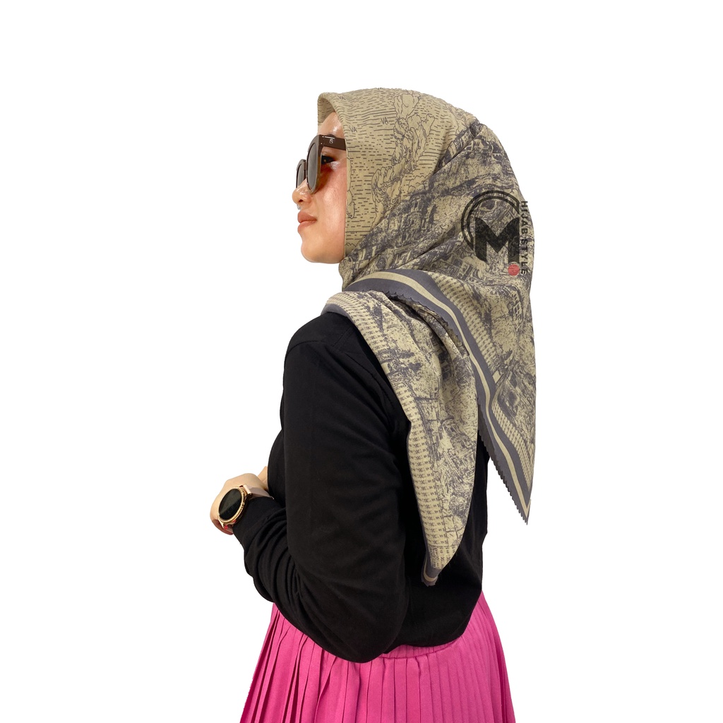 Mecca Hijab Voal Segi Empat Motip View Lasercut Printing Premium II Hijab Voal Motif II Kerudung Segi Empat  Motif