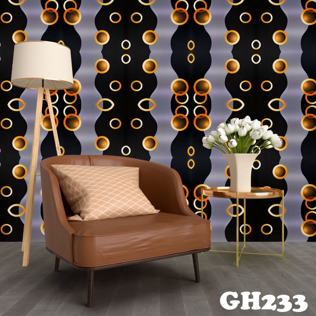 Wallpaper Dinding Kamar Tidur Stiker Dinding 3D Ukuran 45Cmx10M Wallstiker Anti Air GH233 Premium Wallpaper Stiker Dinding Ruang Tamu-1