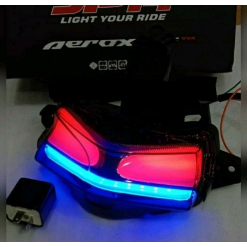 Lampu Stop Aerox 155 JPA 3 in 1 Senja Biru senja merah Sen Kuning Rem Merah