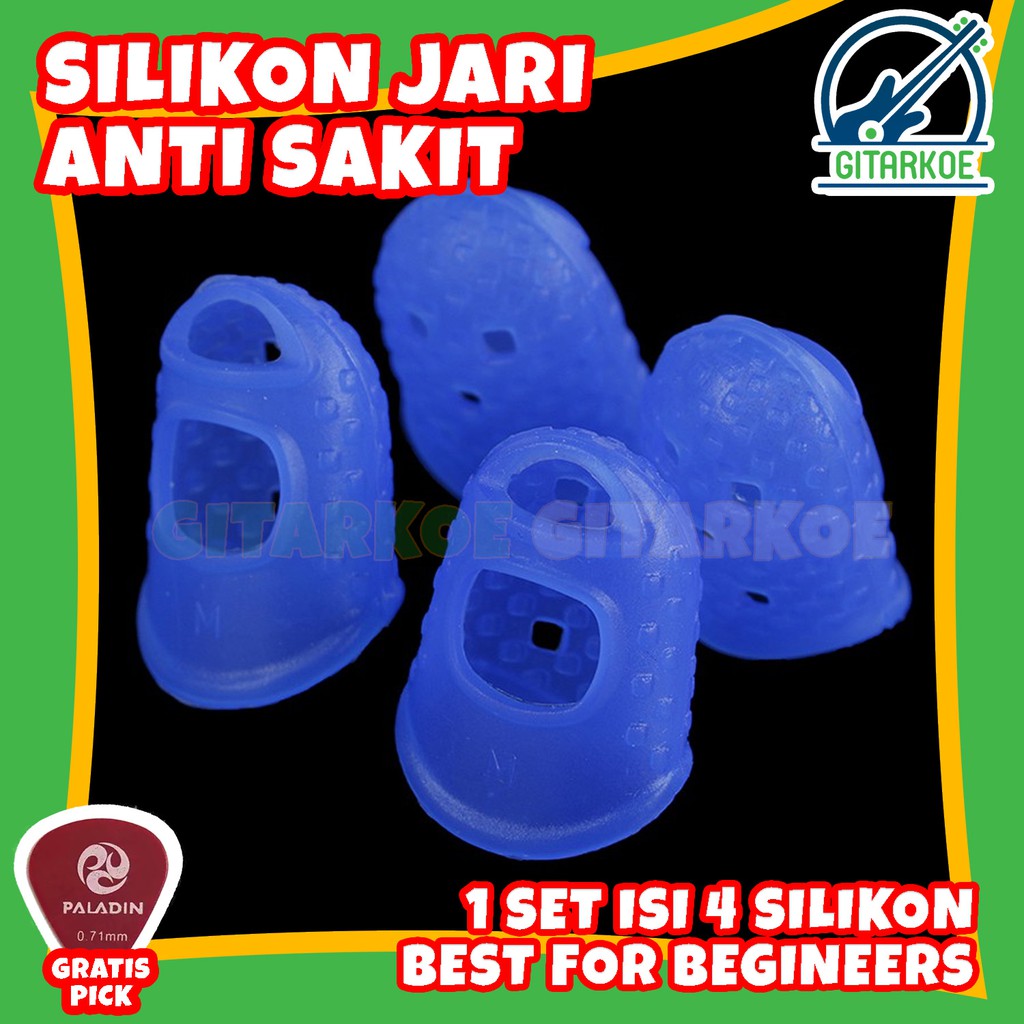 Pelindung Jari Gitar Silikon Fingertip Protectector Silicone 1 SET