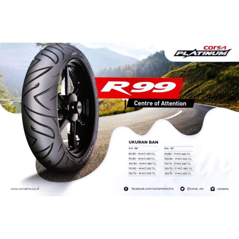 BAN LUAR CORSA PLATINUM UKURAN 120-70-14
