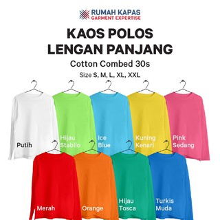  KAOS  POLOS COTTON  COMBED  24s  EXTRA LARGE LENGAN PANJANG 