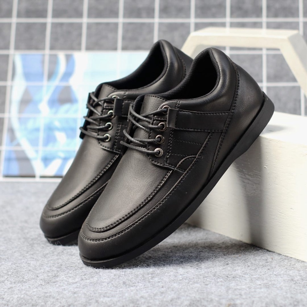 1000%Original Sepatu sneakers tali hitam casual formal pria kulit sintetic asli premium original handmade lokal bandung sepatusekolah sepatukuliah sepatukerja sepatukasual