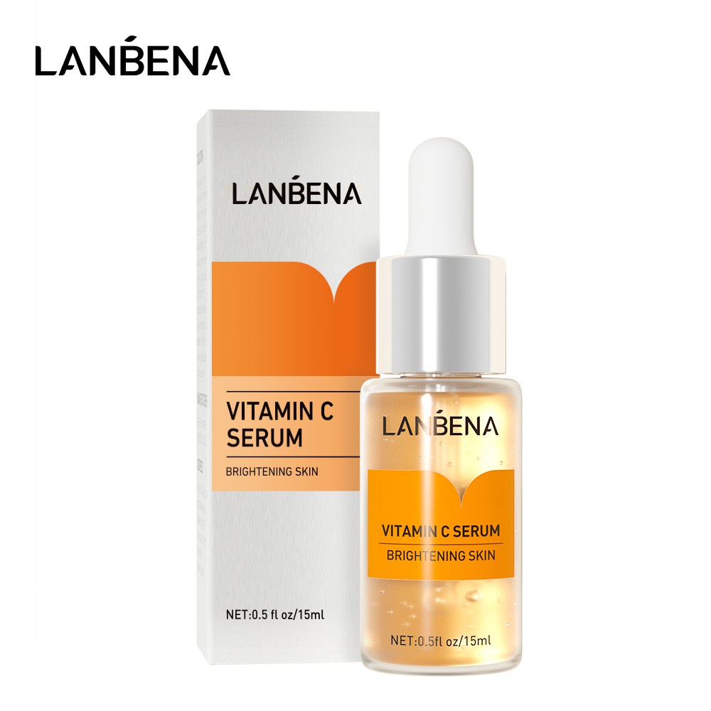 [Ori100%]LANBENA Serum Vitamin C Facial Serum Whitening Pemutih Wajah Mencerahkan Wajah Lighten Spots Fade Dark Spots Anti Aging kulit Bintik Serum Essence Wajah Perawatan Kecantikan(15ml)