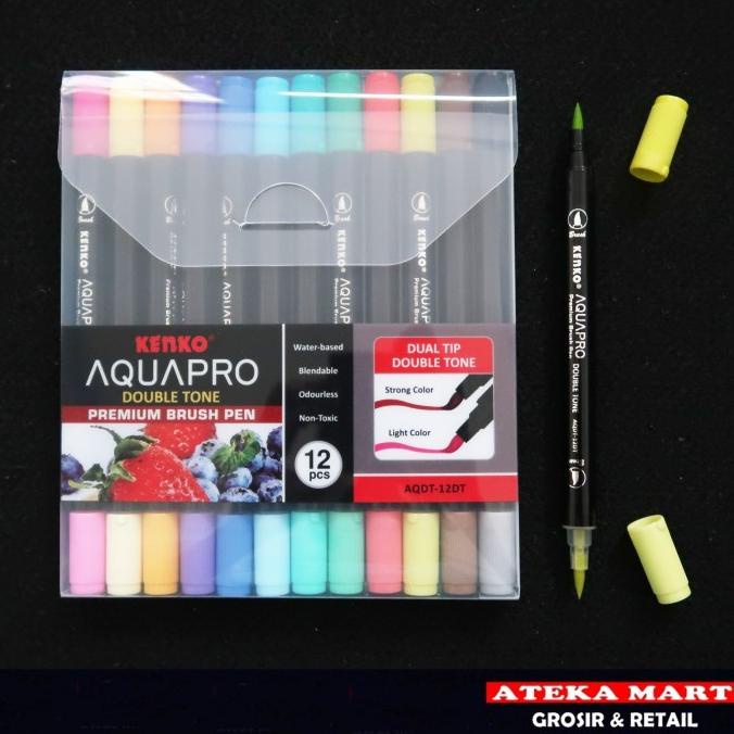 

(BISA COD) KENKO AQDT-12DT BRUSH PEN /KALIGRAFI PEN / PENA KUAS TERBARU Kode 1239