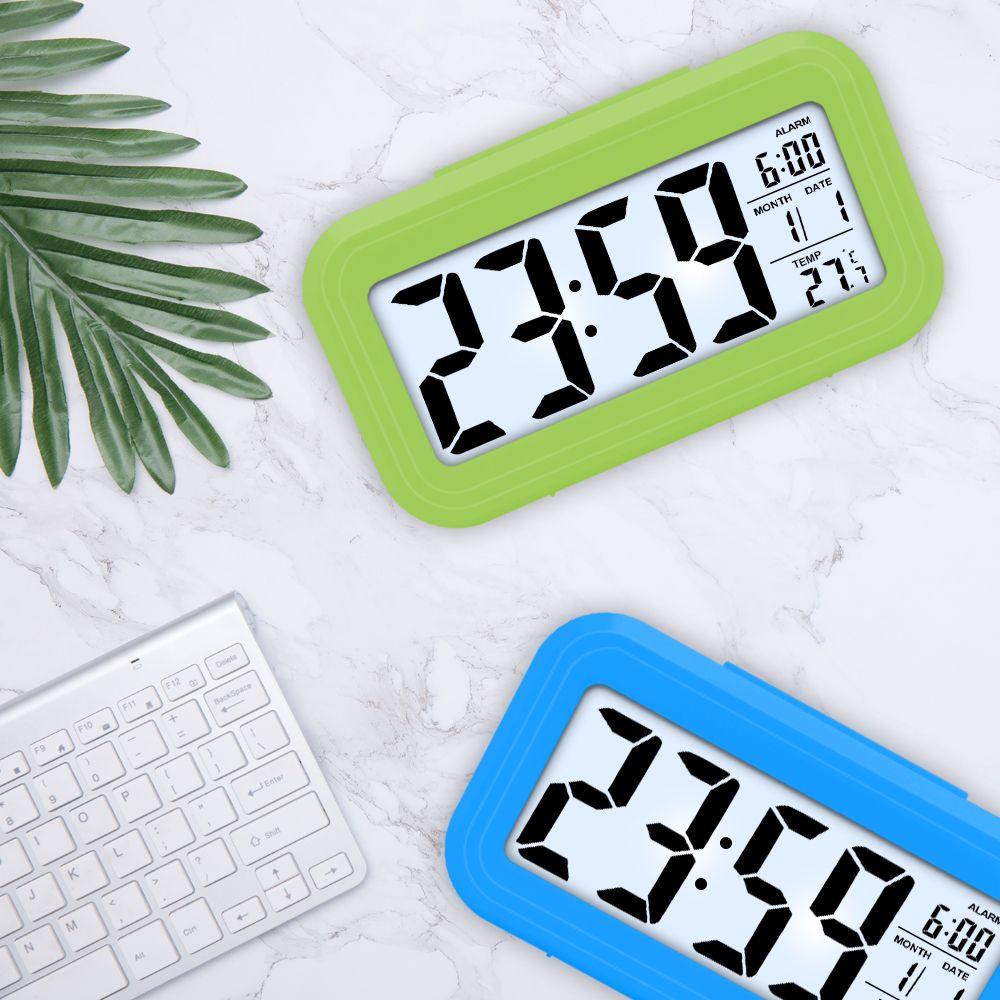 Suyo Jam Alarm Digital Dengan Lampu Backlight LED, Termometer &amp; Kalender