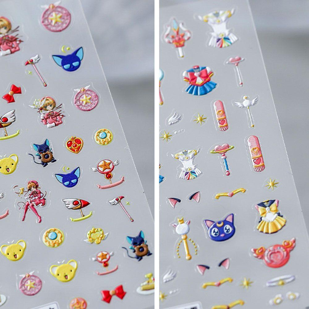 Needway   Sailor Moon Stiker Kuku Pink Lucu Sailor Moon Rabbit Bow Relief Manicure Aksesoris