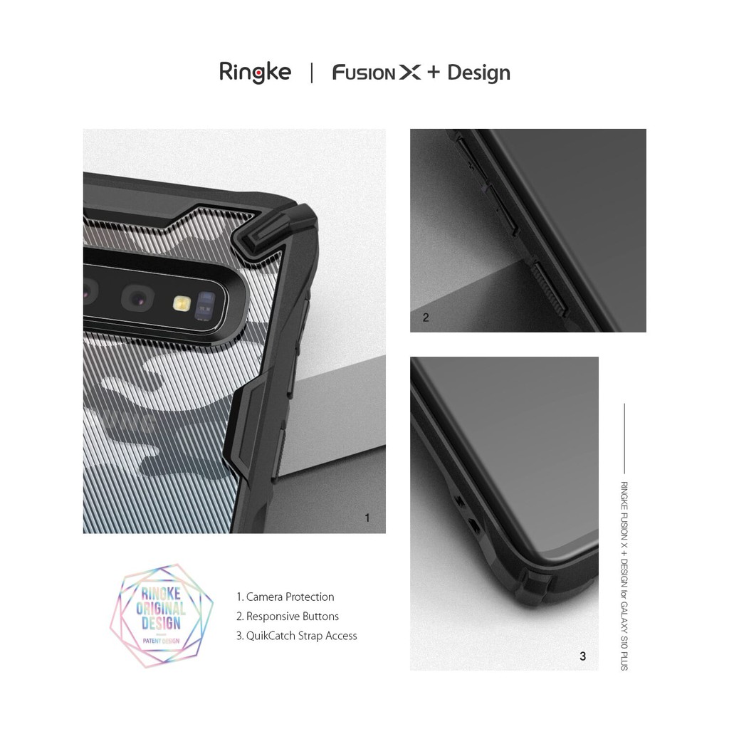 Ringke Casing Samsung Galaxy S10 Fusion X Onyx Softcase Anti Crack Military Transparant Tough Shock