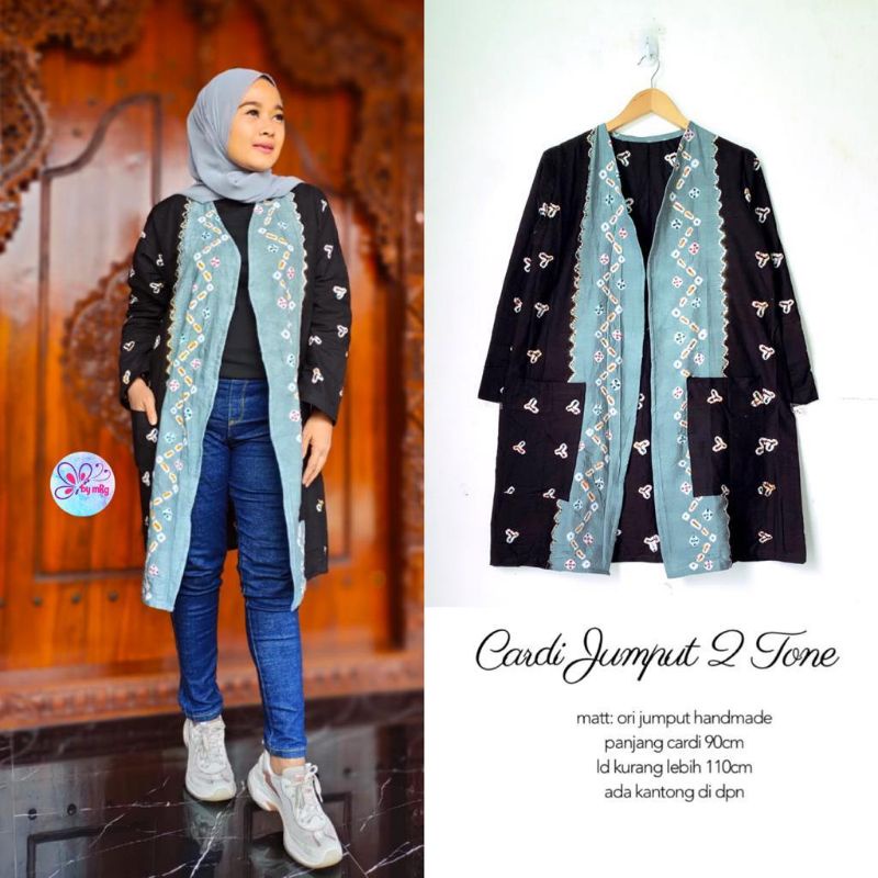 atasan batik murah solo cardi jumput 2 tone batik tuman solo