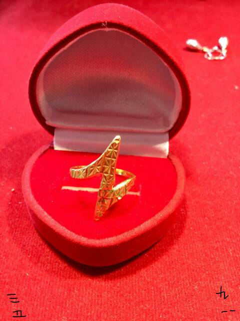 Cincin No 13 anak dan dewasa emas asli kadar 700 70% 22 1 satu 0.5 setengah gram gold model z abstrak