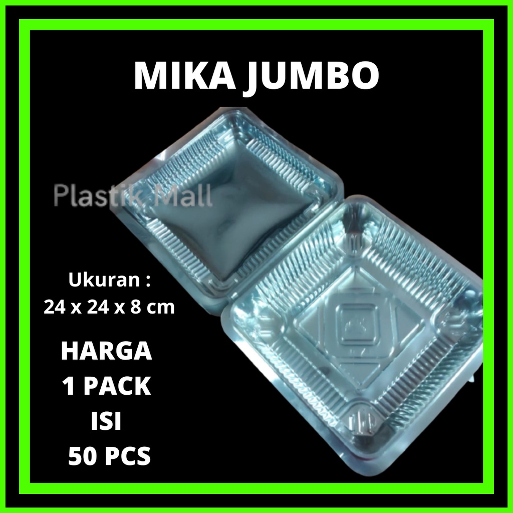 ISI50pcs Plastik mika kue ukuran 1x jumbo / mika kotak makanan besar / box mika kue bolu besar / VIP