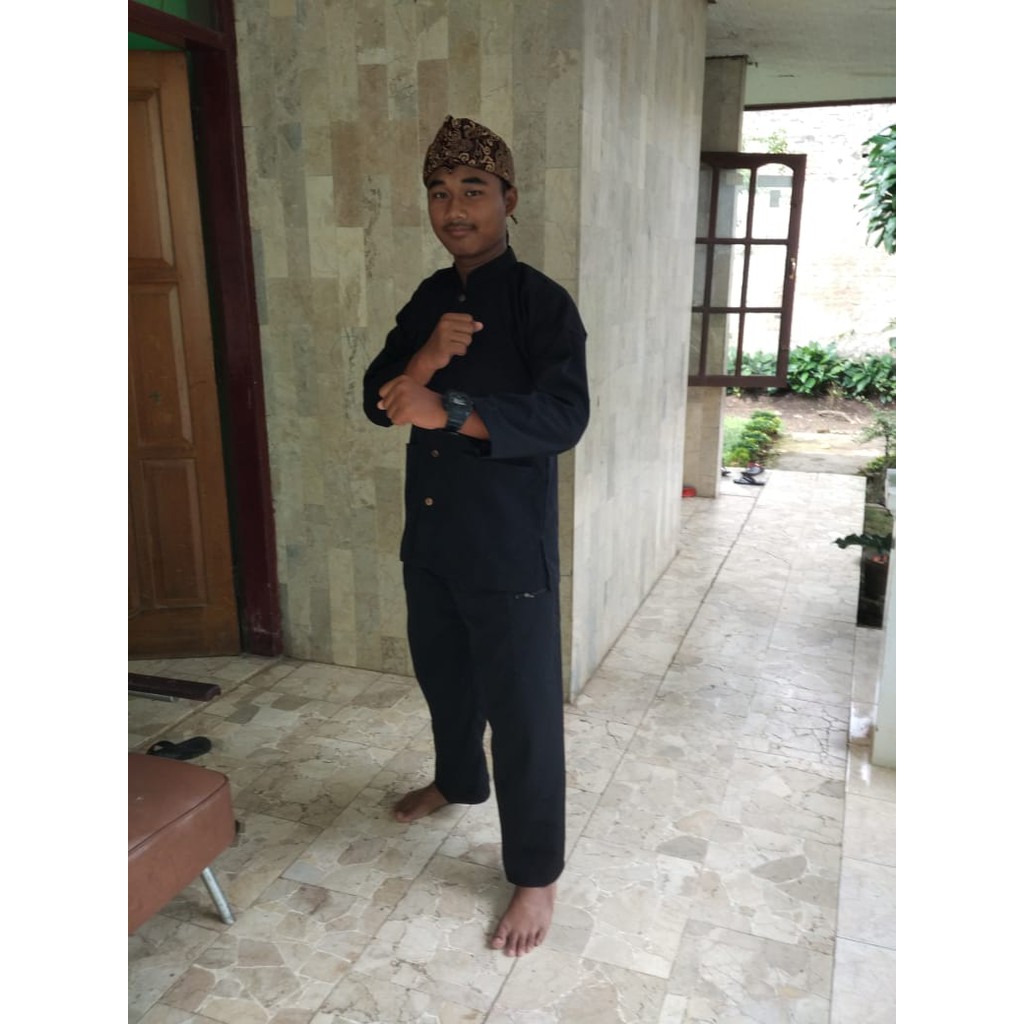 Setelan Pangsi Sunda Dewasa Bahan Besway Hitam