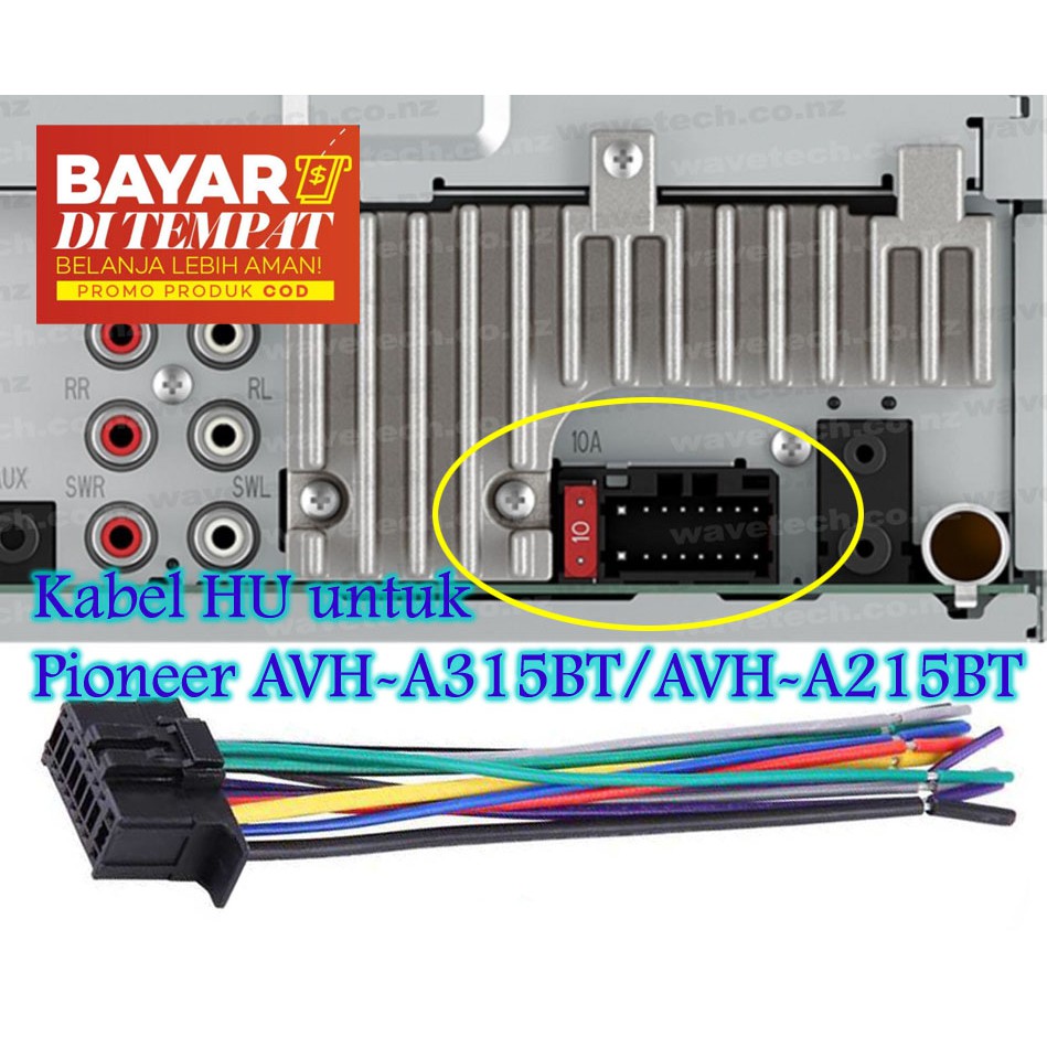 Kabel Soket Head Unit Pioneer u Pasang HU Pioneer AVH-A215BT AVHA215BT AVH-A-215-BT AVH-A215BT