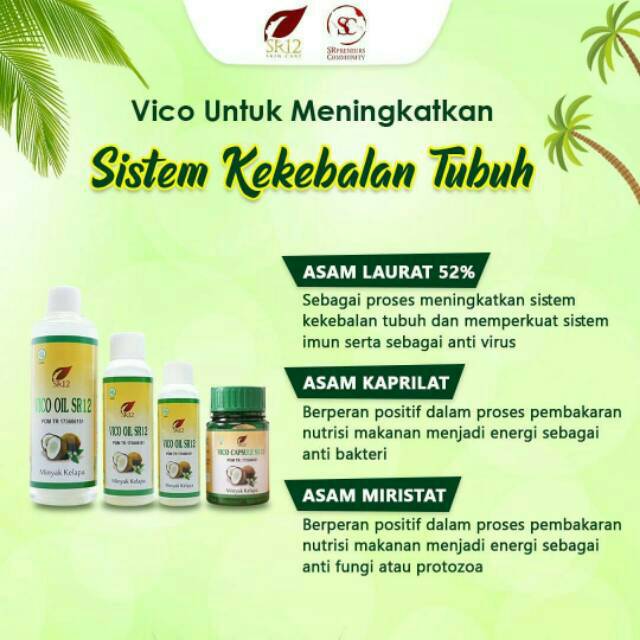 SR12  Virgin Coconut Oil Vco Minyak kelapa Murni Grade A Suplemen Daya Tahan Tubuh Imun Booster Untuk Kesehatan dan Kecantikan