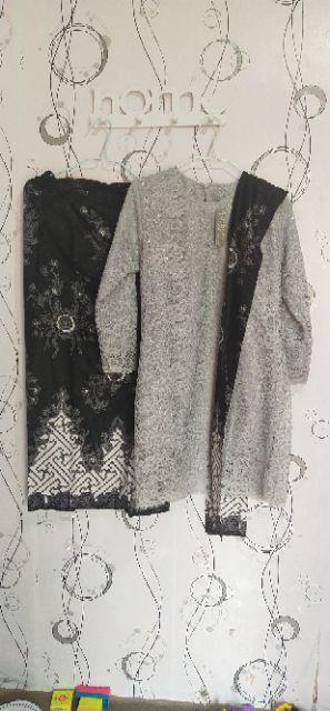 [termurah + Brokat Halus] Couple Batik Ori Hazanda Brokat Pager Bunga Monaka Free Selendang