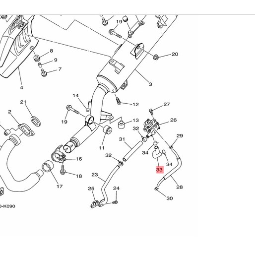 HOSE BEND 2 ATAU SELANG AIS BAWAH PENDEK SCORPIO ORIGINAL YGP 5BP-E4882-00